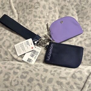 lululemon athletica Purple and Navy Dual Pouch Wristlet